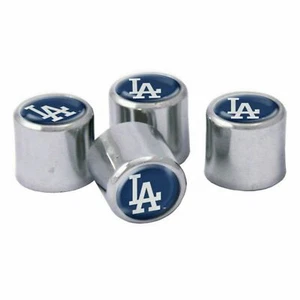 NUEVAS tapas de vástago de válvula de neumático cromado de béisbol de los Dodgers de Los Ángeles con colores de equipo-4 piezas - Imagen 1 de 1