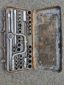 VINTAGE DRAPER 39 Piece SOCKET SET ½" DRIVE Metric & Imperial JAPAN 13mm Missing - Picture 1 of 21