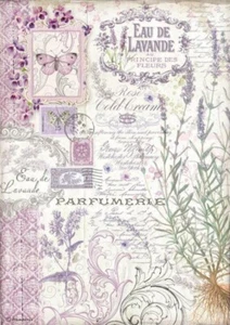 Stamperia A4 RICE PAPER - PROVENCE EAU DE LAVANDE, Decoupage, Lavender - Picture 1 of 1