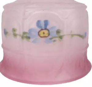 Art Deco Lamp Shade Frosted Glass Dome Pink Blue Flowers Clear Vintage #182 - Picture 1 of 8