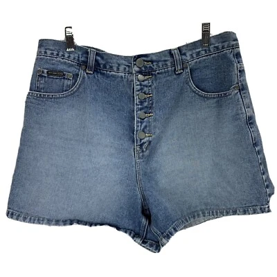 NY Jeans Shorts High Waisted Button Fly size 14 Women Blue Denim 34 Waist Mom - Image 1 of 4