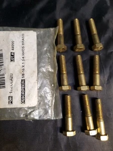 SET BESTEHEND AUS (9) 3/8-16 x 1 3/4 HHCS MESSING KOPFKAPPE SCHRAUBE HD - Bild 1 von 4