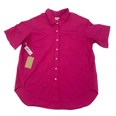 Camisa feminina Wilfred XXS Vital rosa oversized manga curta botão para baixo - Imagem 1 de 4