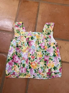 Janie And Jack NWT Girls Size 8 Multicolor Lined Floral Blouse, Top Ret. $36 - Picture 1 of 2