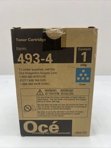 OCE Cyan Toner Cartridge 11.5K Pages for cmM4520 cmM3520 cm4525 cm3525 493-4 NEW - Picture 1 of 4