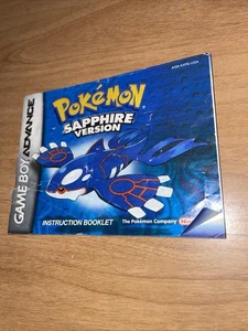 Pokemon Sapphire Version Gameboy Advance Instruction Booklet Manual Only - Imagen 1 de 6