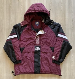 Pullover Vintage Años 90 NCAA Starter Texas AM Aggies 1/2 Cremallera con Capucha Talla XL - Imagen 1 de 7