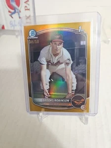 2025 Bowman RETROFRACTOR GOLD 30/50 BROOKS ROBINSON Bowman 1st Ssp - Picture 1 of 3