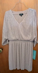 MSK Petite Serene Mauve Brand NEW Formal Dress Stretch Waist Metallic Size PXL - Picture 1 of 13
