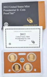 2012-S US Mint Presidential $1 Proof 4-Coin Set OGP Box/Coa - Picture 1 of 2