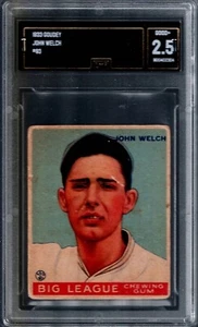 GMA 2.5 1933 Goudey #93 John WELCH RC, Boston RED SOX Rookie - Foto 1 di 2