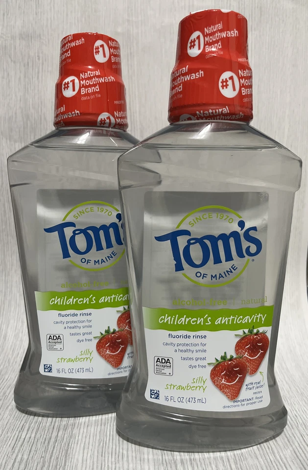 Paquete de 2 enjuagues con fluoruro para niños Tom’s Of Maine, Silly Strawberry 16 OZ caducidad 3/24 Foto 1 de 1