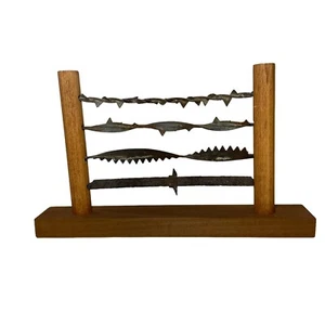 Antique Vintage 4 Barbed Wire Handcrafted Wood Wooden Framed Display 6”x10” - Picture 1 of 11