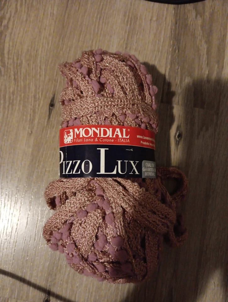  Hilo italiano Pizzo Lux Mondial #0949 oro rosa, 100 g, 24 m, hilo con volantes #6 con peso Foto 1 de 4