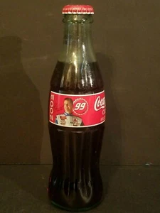 2002 COCA - COLA RACING FAMILY #99 JEFF BURTON 8 OZ GLASS COCA COLA BOTTLE - Picture 1 of 5