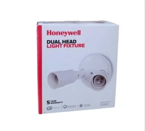 LIGHT HONEYWELL White Adjustable Dual Head Security Light - Picture 1 of 3
