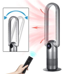 ANGELO Bladeless Oscillation Tilt Fan Cool Hot Air Flow 9 Speeds Remote Control - Picture 1 of 7