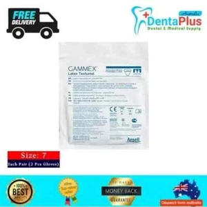 Ansell GAMMEX Latex Textured Powder Free Surgical Gloves Size–7 #2 Pcs Gloves. - Picture 1 of 1