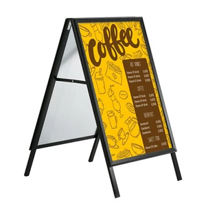 Kundenstopper SCHWARZ 32mm DIN A1 Plakatständer Werbeaufsteller Stahlrückwand - Bild 1 von 7