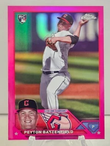 2023 Topps aggiornamento cromato USC102 rifrattore magenta Peyton Battenfield /399 nuovo di zecca - Foto 1 di 2