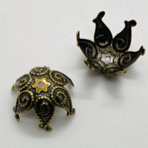 Bead spacer,antique goldr-plated brass,15x7mm. Fits 15-20mm bead. 5/pack - Picture 1 of 2