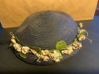 10 Yards Doll Millinery Paper Hat Straw Navy Blue 1/4" Bleuette Ginny & Others