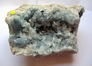 Enorme CRISTAL CELESTITA AZUL MARINO CURVO CRUDO RACIMO 1954g 165mm MADAGASCAR - Imagen 1 de 2