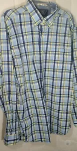 Nautica Herren Gr. L Baumwolle blau/gelb kariert Knopfleiste L/S Hemd RN67835 - Bild 1 von 5