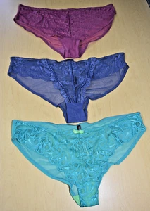 3 New Adorned & Adore Me Lace Mesh Blue Mauve Cermaic Panties Lot 3X XXXL - Picture 1 of 12