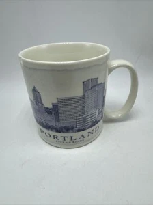 Starbucks Coffee 2006 "Portland" 18 oz. Coffee Mug Cup Blue & White Has A Chip - Picture 1 of 13