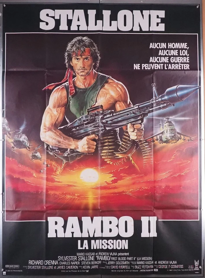 RAMBO: FIRST BLOOD PART II (1985) 1736 Movie Poster (47x63) Original French Gran - Bild 1 von 1