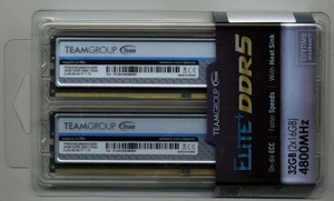 TEAMGROUP Elite Plus DDR5 32GB 2x16GB 4800MHz PC5-38400 UDIMM desktop Memory/RAM - Picture 1 of 2