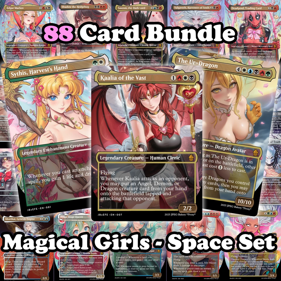 ¡Paquete Magical Girls Commander! 88 tarjetas | Tarjetas de arte premium Magic The Gathering Foto 1 de 4
