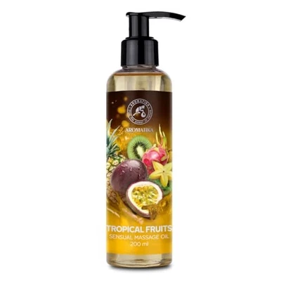 Huile de Massage Sensuelle Fruits Tropicaux 200 ml - Comestible - Naturelle -... - Photo 1/4