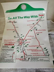  VINTAGE SINCLAIR LITTERBAG  MAP OF GEORGIA  SHOWING LOCATION OF STATIONS - Picture 1 of 4