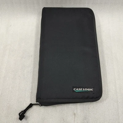 Vtg Case Logic CD DVD Holder 12 Pages 48 Slots Black Nylon Zipper Pouch EUC - Image 1 of 4