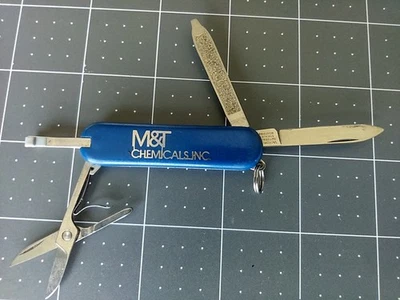 Victorinox 瑞士军队经典 SD。 Blue.Vintage 广告 "M&T Chemicals Inc." — 第 1/4 张图片