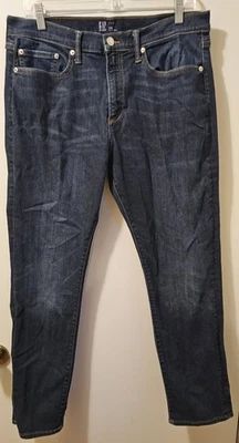 GAP Denim Jeans Slim Fit Blue Dark Wash Men’s Size 33x30 - Image 1 of 4