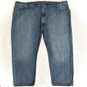 Levis 559 Jeans Men's 54x30 Relaxed Fit Straight Leg Blue Faded Denim Zip Fly - Picture 1 of 20