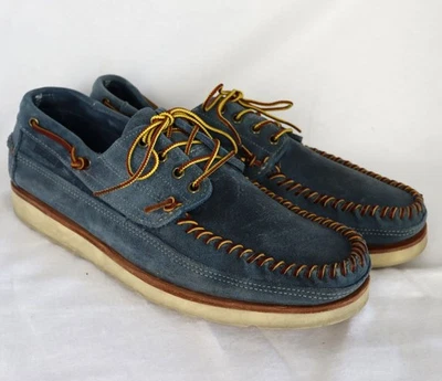 Sebago Shoes Mens Size 13 Blue Suede Moc Toe Boat Vibram Sole Casual Deck - Image 1 of 4
