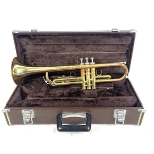 Tromba Yamaha YTR-2320E finitura oro con custodia usata manca molla testata - Foto 1 di 16