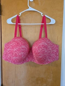 Cacique Bra Size 50C Pink Underwired Lined Straps Boost Multiway Strapless - Picture 1 of 7
