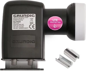 GSS Twin LNB GLT 401 schwarz + Aufdrehhilfe - 2 Teilnehmer, mit LTE Filter - Bild 1 von 9