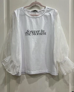 Zara Girls Organza Top White Size S - Picture 1 of 5