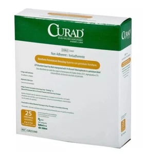 CURAD Xeroform Petrolatum Dressing Sterile 4"x4" Lot 25 07/27 BRAND NEW Box - Picture 1 of 3