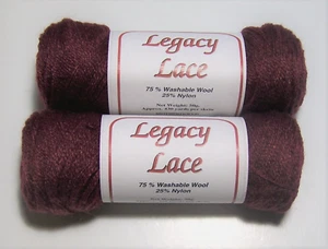 LOT of 2 balls Brown Sheep LEGACY LACE Knitting Yarn #30 PINOT NOIR CRANBERRY - Picture 1 of 1