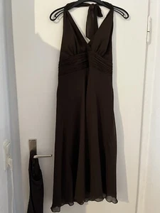 Zero Cocktailkleid Neckholder Abikleid Kleid Größe 42 braun mit passender Bolero - Bild 1 von 6
