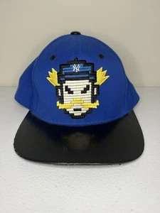 MLB New York Yankees Snapback Pixel Player Hat Blue Black Cap Mustache - Picture 1 of 7