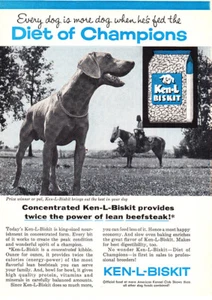 1960 Ken-L-Biskit: Diet of Champions Vintage Print Ad - Picture 1 of 1