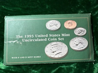 US 1993 Mint UNC Coin Set Including “D” & “P” Mints Marks 10 coins total - Image 1 of 4